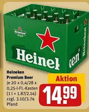 Heineken Premium Beer 20 x 0,4L Kasten