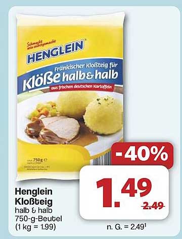 Henglein Kloßteig halb & halb 750-g-Beutel