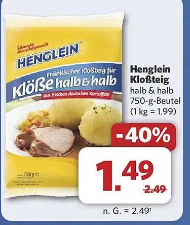 Henglein Klosteig halb & halb 750-g-Beutel