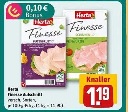 Herta Finesse Aufschnitt verschiedene Sorten