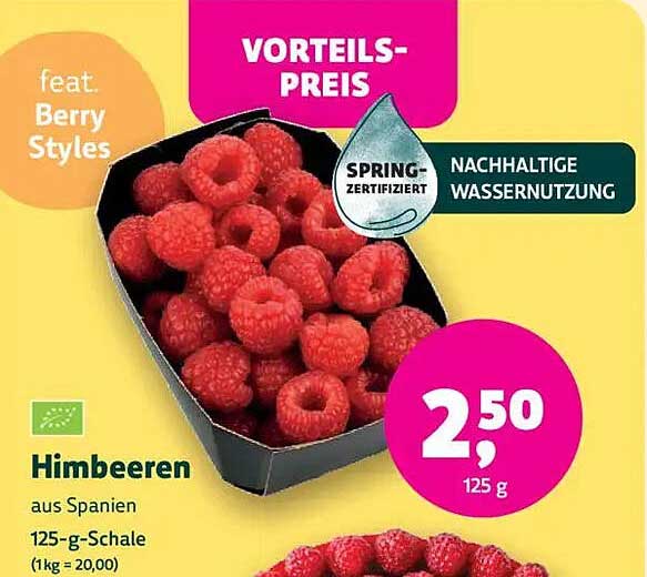 Himbeeren aus Spanien 125-g-Schale