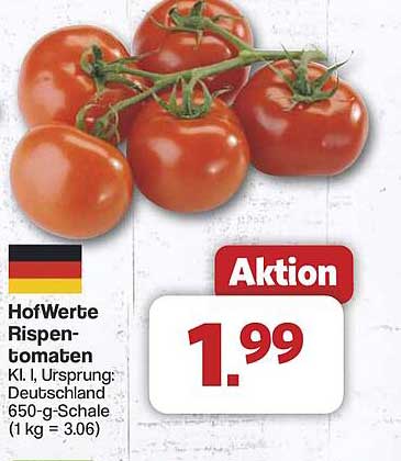 HofWerte Rispen-Tomaten 650-g-Schale