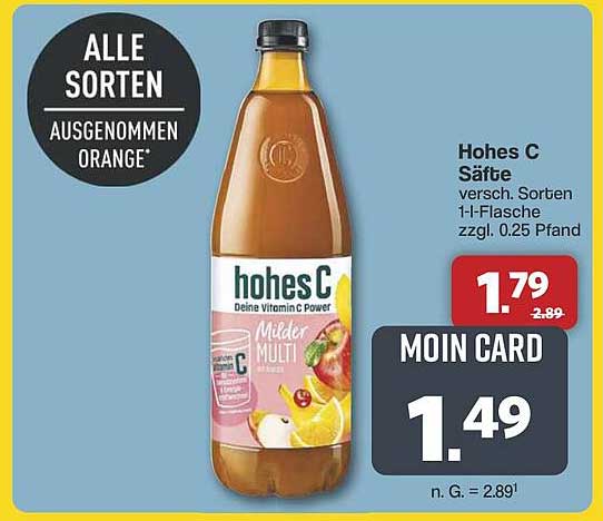 Hohes C Säfte 1-l-Flasche - versch. Sorten
