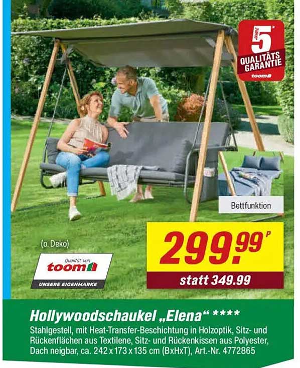 Hollywoodschaukel „Elena“ ****