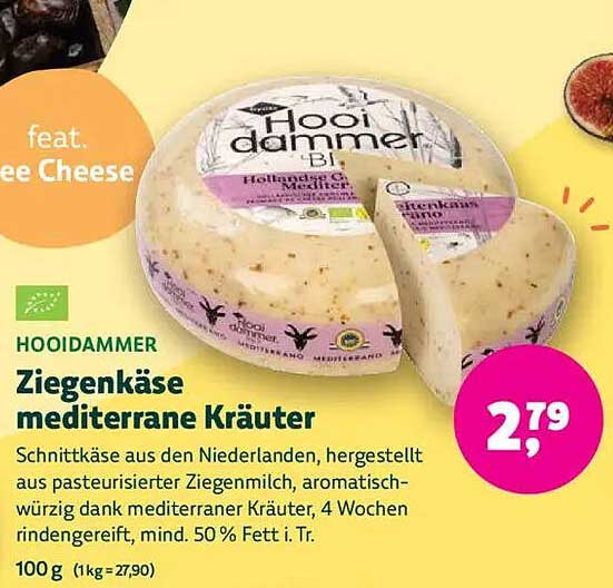 Hooidammer Ziegenkäse mit mediterranen Kräutern 100 g