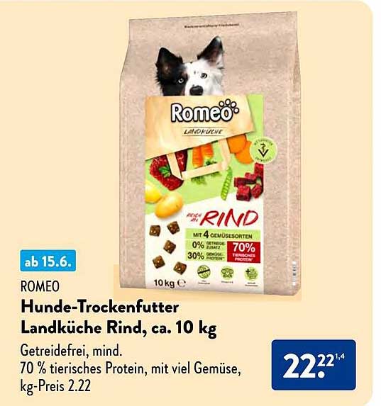 Hunde-Trockenfutter Landküche Rind, ca. 10 kg