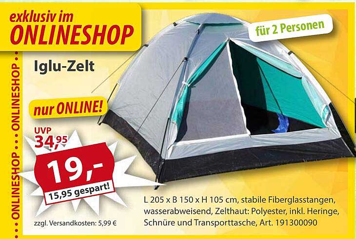 Iglu-Zelt für 2 Personen