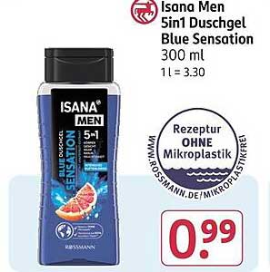 Isana Men 5in1 Duschgel Blue Sensation 300 ml