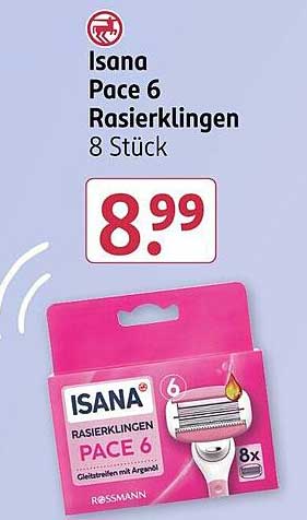 Isana Pace 6 Rasierklingen 8 Stück