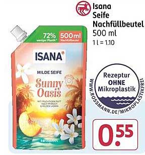 Isana Seife Nachfüllbeutel Sunny Oasis 500 ml