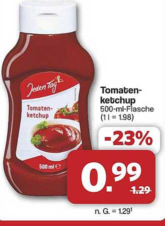 Jeden Tag Tomatenketchup 500 ml für nur 0,99 €