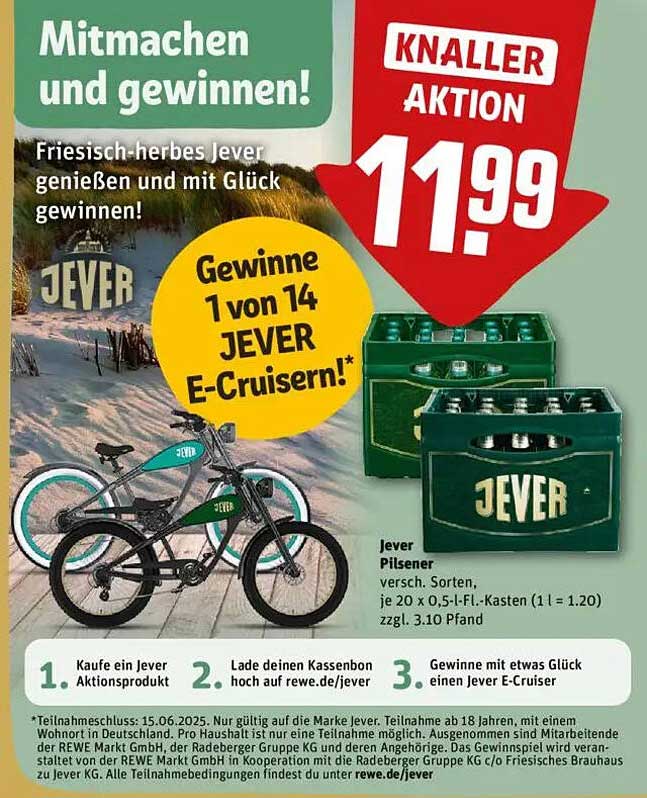 Jever Pilsener - Kasten mit 20 x 0,5 L für nur 11,99 €