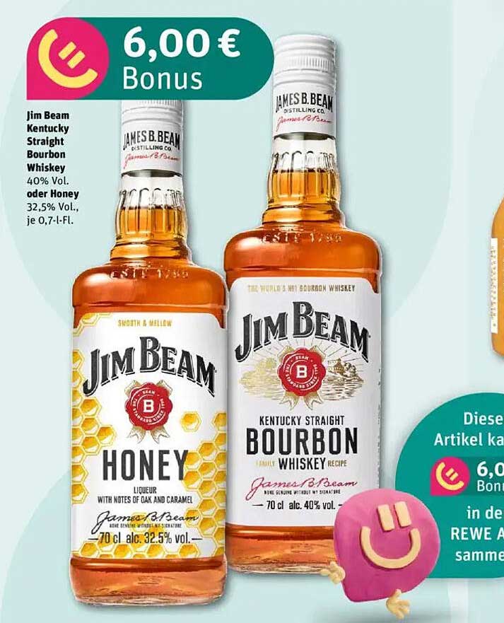 Jim Beam Kentucky Straight Bourbon Whiskey und Honey
