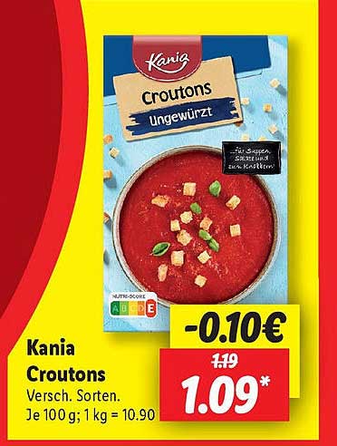 Kania Croutons Ungewürzt – Perfekte Ergänzung für Ihre Suppen!