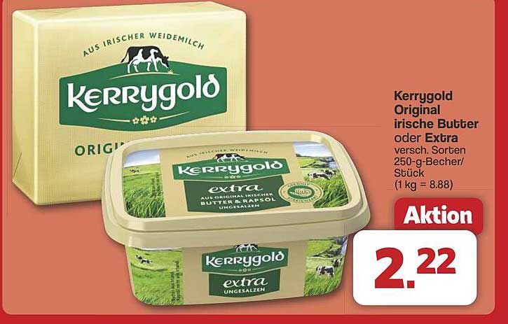Kerrygold Original irische Butter oder Extra 250-g-Becher