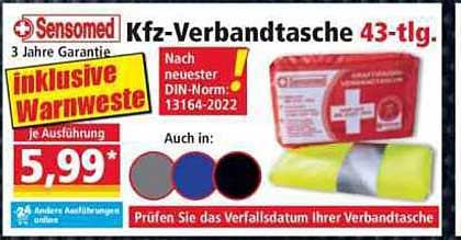 Kfz-Verbandstasche 43-tlg. inklusive Warnweste