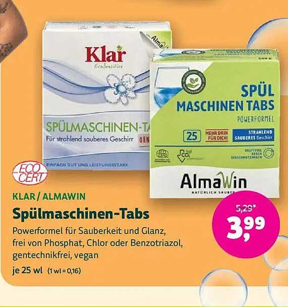 Klar/Almawin Spülmaschinen-Tabs