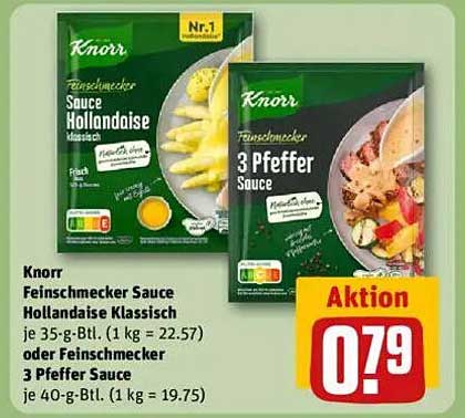 Knorr Feinschmecker Sauce Hollandaise Klassisch oder 3 Pfeffer Sauce