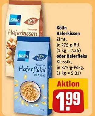 Kölln Haferkissen Zimt oder Haferfleks Klassik im Angebot