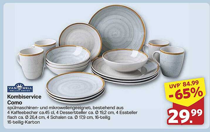 Kombiservice Como von Van Well - 16-teilig