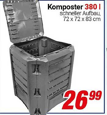 Komposter 380 l - schneller Aufbau, 72 x 72 x 83 cm