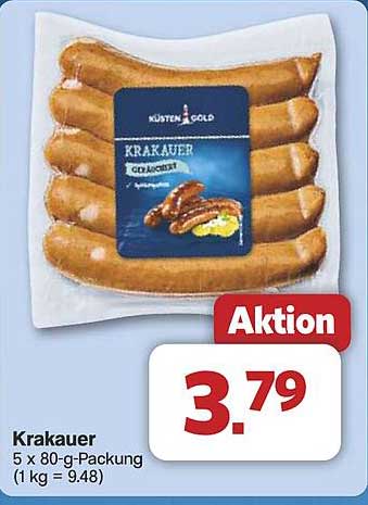 Krakauer - 5 x 80-g-Packung (1 kg = 9,48)