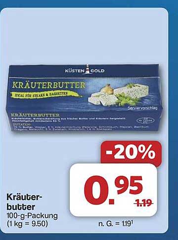 Kräuterbutter 100-g-Packung - Ideal für Steaks & Baguettes