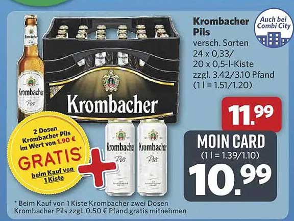 Krombacher Pils - 24 x 0,33l Kiste zum unschlagbaren Preis!