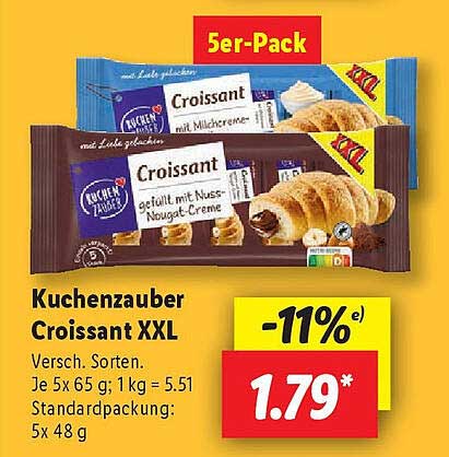 Kuchenzauber Croissant XXL 5er-Pack
