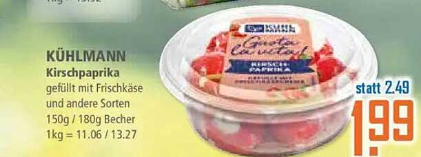 KÜHLMANN Kirschpaprika gefüllt mit Frischkäse 150g / 180g Becher