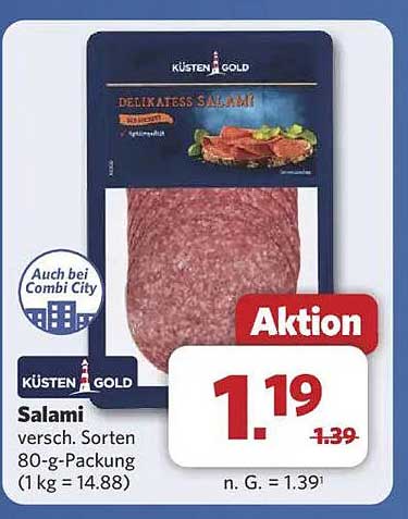KÜSTEN GOLD Delikatess Salami 80-g-Packung
