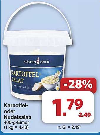 Küsten Gold Kartoffel- oder Nudelsalat 400-g-Eimer