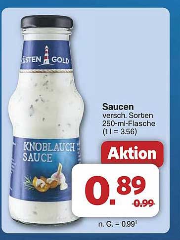 Küsten Gold Knoblauch Sauce 250 ml