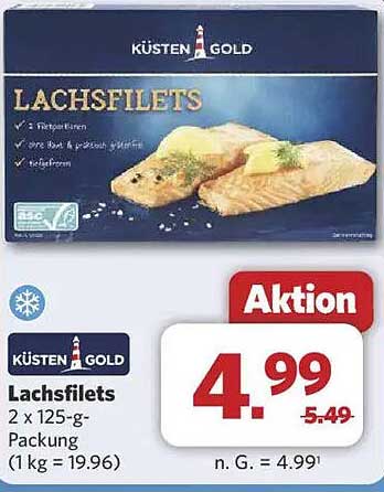 KÜSTEN GOLD Lachsfilets 2 x 125-g-Packung