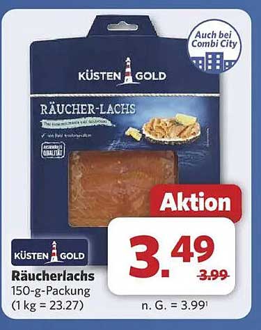Küsten Gold Räucherlachs 150-g-Packung