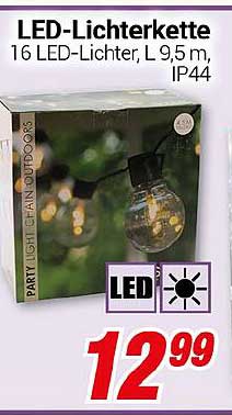 LED-Lichterkette 16 LED-Lichter, L 9,5 m, IP44