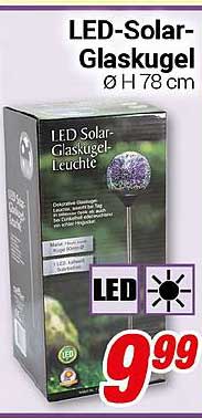 LED-Solar-Glaskugel Ø H 78 cm