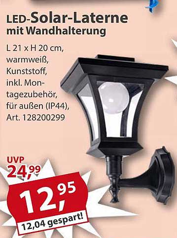 LED-Solar-Laterne mit Wandhalterung
