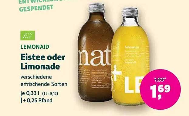 LEMONAID Eistee oder Limonade - verschiedene erfrischende Sorten