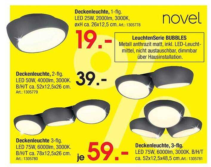 LeuchtenSerie BUBBLES - Deckenleuchte 1-flg. in anthrazit