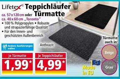 Lifetex Teppichläufer und Türmatte – Robuste Qualität für jeden Bedarf