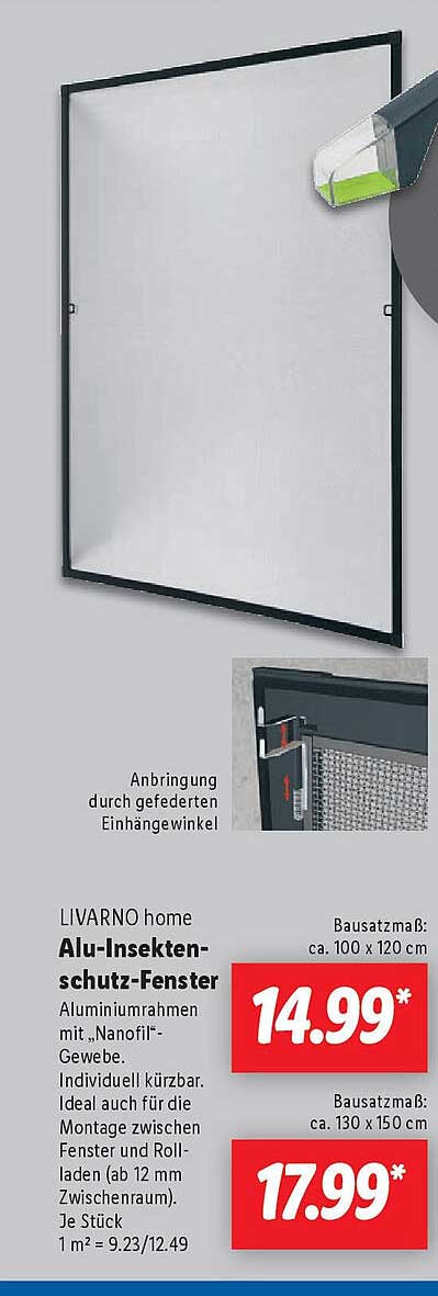 LIVARNO home Alu-Insektenschutz-Fenster