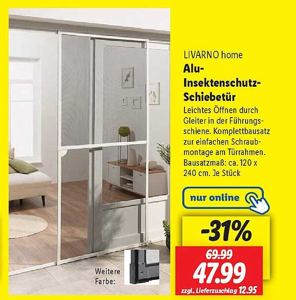 LIVARNO home Alu-Insektenschutz-Schiebetür