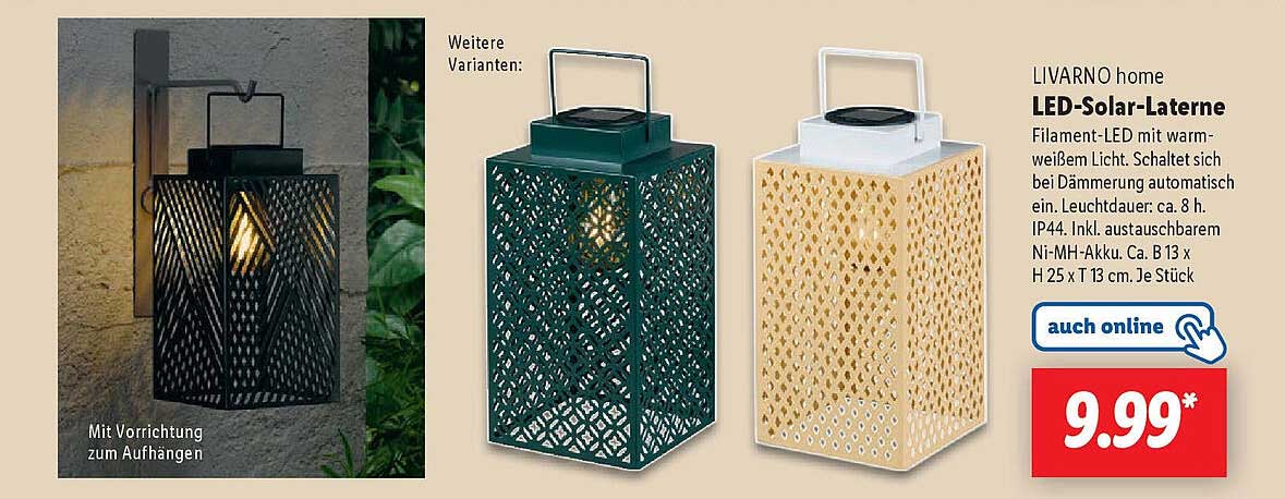 LIVARNO home LED-Solar-Laterne