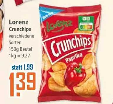 Lorenz Crunchips verschiedene Sorten 150g Beutel