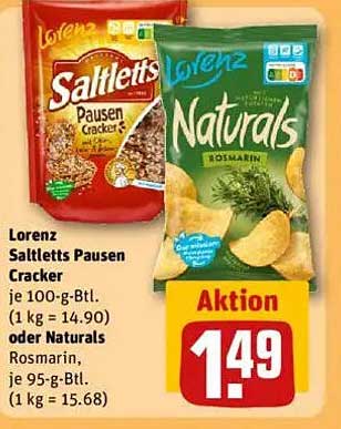 Lorenz Saltletts Pausen Cracker oder Naturals Rosmarin