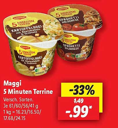 Maggi 5 Minuten Terrine - Verschiedene Sorten