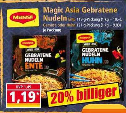 Magic Asia Gebratene Nudeln - Ente oder Huhn