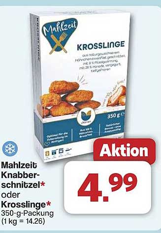 Mahlzeit Knabberschnitzel oder Krosslinge 350-g-Packung