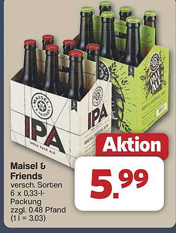 Maisel & Friends vers. Sorten 6 x 0,33-l-Packung zzgl. 0,48 Pfand